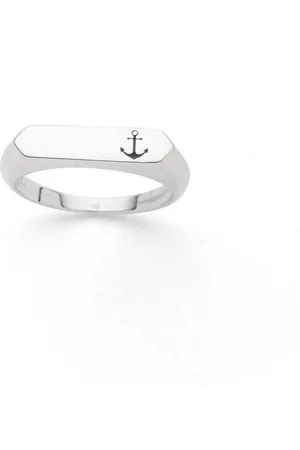 DUR Fingerring Schmuck: Signet Ring "Anker", oxidiert, R6017 - Verkäufer: Strandsandschmuck