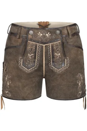 Nübler Trachtenlederhose Lederhose Hotpant Viona in Hellbraun von - Verkäufer: Trachtenhof