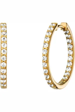 JULIE JULSEN Paar Creolen 925/- Sterling Silber vergoldet Zirkonia 20mm
