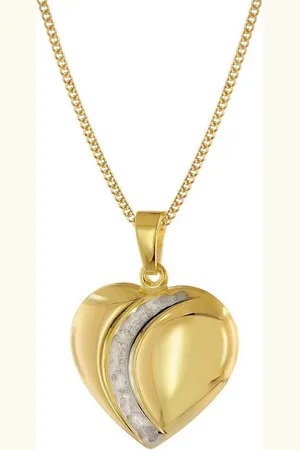trendor Panzerkette Herz-Anhänger Gold 333 Bicolor mit vergoldeter Silberkette - Verkäufer: uhrcenter