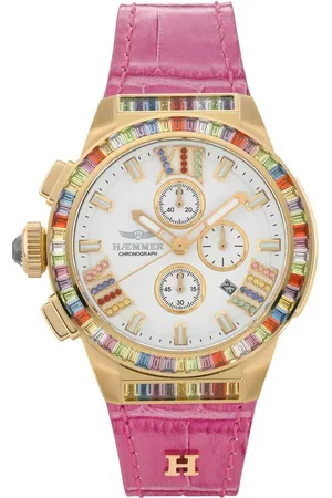 Hämmer Chronograph GLORIOUS LOALA, GR-011, Quarzuhr, Damenuhr, Datum, Stoppfunktion, Saphirglas, Lederarmband