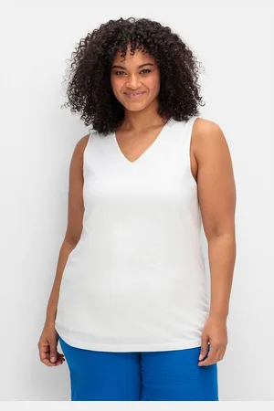 Sheego Tanktop Große Größen mit doppellagigem Vorderteil