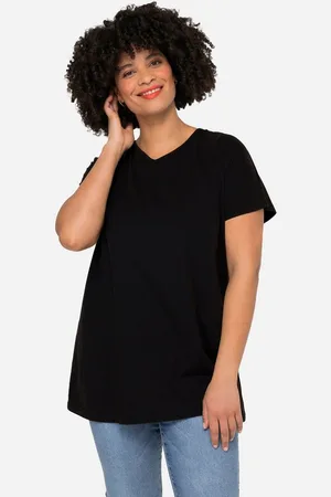 Angel of Style T-Shirt T-Shirt oversized Rücken-Zierbändern V-Ausschnitt - Verkäufer: Popken Fashion Group