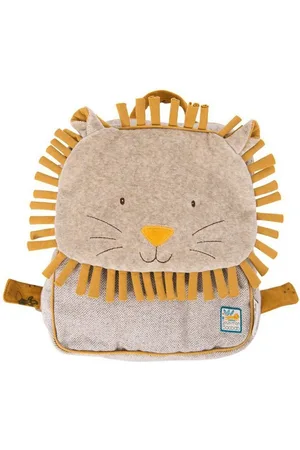 Moulin Roty Kinderrucksack Rucksack Löwe 23x29cm Kinderrucksack Kindergarten grau/senfgeld - Verkäufer: Schenken & Spielen