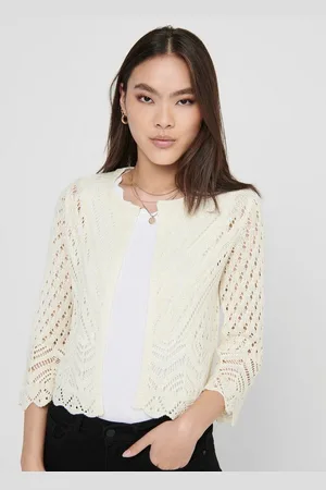 JACQUELINE DE YONG Cardigan Kurze Struktur Strickjacke 3/4 Arm Häkelspitze Cardigan JDYSUN JDYSUN 3/4 CROPPED CARDIGAN KNT - Verkäufer: ARIZONAS