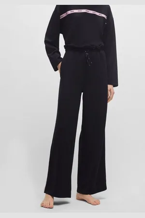 HUGO BOSS Jogger Pants DALIA_PANTS seitlich mit kontrastfarbem Logo-Schriftzug