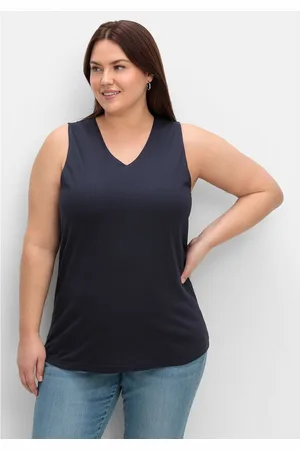Sheego Tanktop Große Größen mit doppellagigem Vorderteil