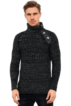 Rusty Neal Strickpullover mit modischen Zierknöpfen