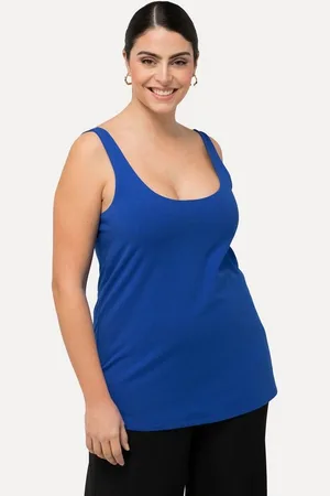 Ulla Popken Longtop Top vorne doppellagig Rundhals Classic ärmellos - Verkäufer: Popken Fashion Group