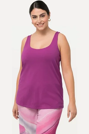 Ulla Popken Longtop Top vorne doppellagig Rundhals Classic ärmellos - Verkäufer: Popken Fashion Group