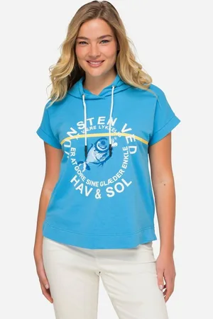 Laurasøn Sweatshirt Hoodie oversized Kapuze Fisch-Motiv Halbarm - Verkäufer: Popken Fashion Group
