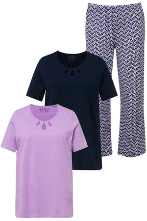 Ulla Popken Pyjama Pyjama Dreiteiler Paisley Rundhals Halbarm - Verkäufer: Popken Fashion Group