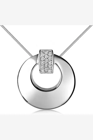 Materia Runder Anhänger Hochglanz Optik mit Zirkonia weiß KA-435, 925 Sterling Silber, rhodiniert - Verkäufer: Schmuck