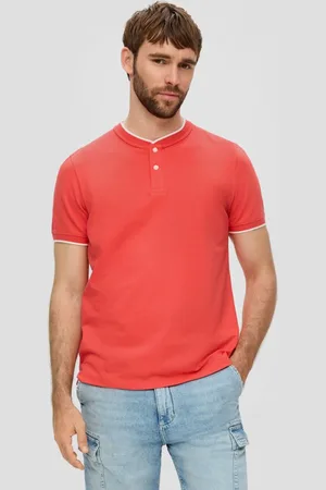 QS by s.Oliver Kurzarmshirt Poloshirt mit Henleyausschnitt Blende - Verkäufer: