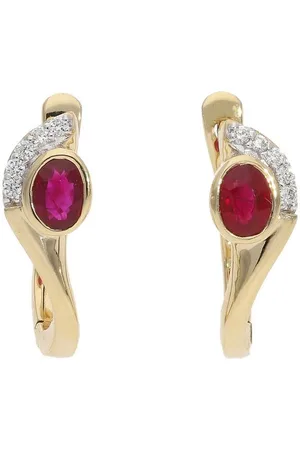 JuwelmaLux Paar Creolen Creolen Gold 585 mit Brillant und Rubin JL10-06-3554 (kein Set, 2-tlg., inkl. edelm Schmucketui) - Verkäufer: Juwelier-Bacak