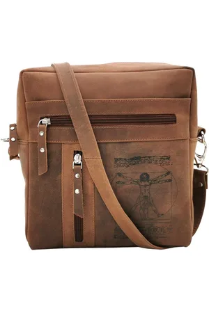 Landleder Messenger Bag Anatomy Vintage Unisex Umhängetasche, 100% Rindleder - Verkäufer: Ella Eisvogel