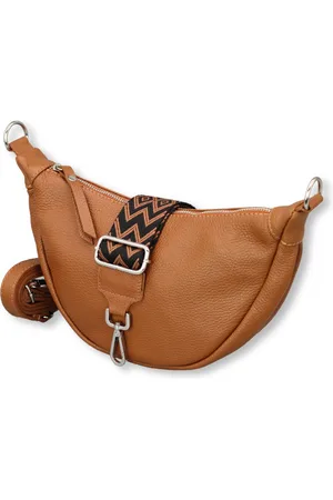 Adel Bags Schultertasche DIANA Halbmond Tasche Leder, Umhängetasche für Damen, Gürteltaschen, echt Leder, Made in Italy - Verkäufer: