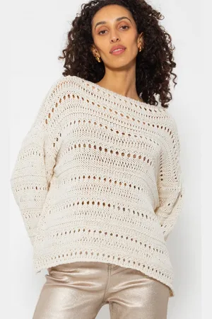 SASSYCLASSY Strickpullover Oversize Pullover Lässiger Strickpullover mit Ajour-Muster - Made in Italy - Verkäufer: