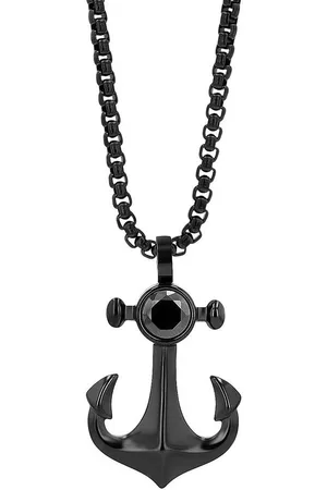 Karma Kette mit Anhänger Herrenkette Halskette mit Anker Karabinerverschluss (Halskette mit Anhänger), Herrenschmuck Männerschmuck edel - Verkäufer: Sanixa