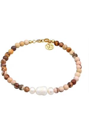 Haze & Glory Armband Zebra Jaspis Bead Süßwasserperlen 925 Silber - Verkäufer: JULIE & GRACE GmbH