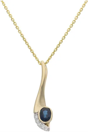 JuwelmaLux Kettenanhänger Diamant Anhänger Gold 585 mit Saphir JL10-02-3561 (1-tlg), Schmuckanhänger - Verkäufer: Juwelier-Bacak
