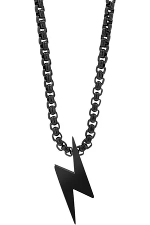 Karma Kette mit Anhänger Herrenkette Halskette mit Blitz Anhänger Karabinerverschluss (Halskette mit Anhänger), Herrenschmuck Männerschmuck edel - Verkäufer: Sanixa