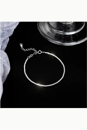 Eyecatcher Armkette 925 Sterling zarte silber weiß funkelnde Armkette twisted Strass (kein Set) - Verkäufer: