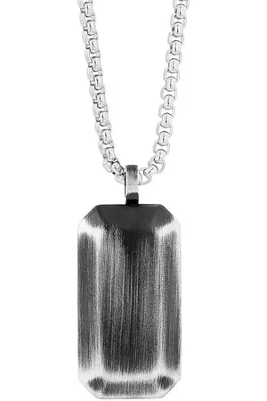 Karma Kette mit Anhänger Herrenkette mit Anhänger Silber Edelstahl gebürstet (Dog Tag, Geschenk für Ihn), Herrenschmuck Männerschmuck edel Herrenhalskette - Verkäufer: Sanixa