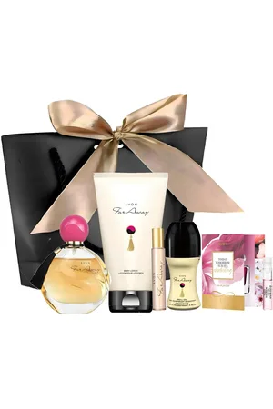 Avon Eau de Parfum Far Away 50ml, Taschenspray 10ml, Box, Neue Design, Körperlotion, 6-tlg., Duftset, Geschenkset Damen, limitierte Edition, Körperpflege - Verkäufer: Cultzen