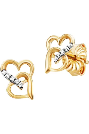 JULIE JULSEN Paar Ohrstecker 925/- Sterling Silber rhodiniert/vergoldet Herz 10 Zirkonia