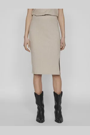 VILA Sommerrock Gerippter Jersey Bleistift Rock High Waist Midi Skirt VIRIBINI HW SKIRT- NOOS - Verkäufer: ARIZONAS