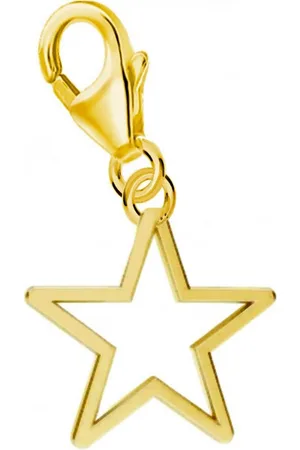 Goldene Hufeisen Charm Stern Stern Charm Anhänger 925 Sterling Silber Gelbgold vergoldet - Verkäufer: