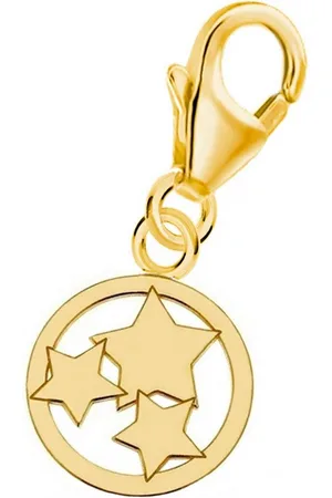 Goldene Hufeisen Charm-Einhänger Charm Anhänger Sterne 925 Sterling Gold Vergoldet (1 Stück, inkl. Schmuckbox), Gelbgold überzogen - Verkäufer: