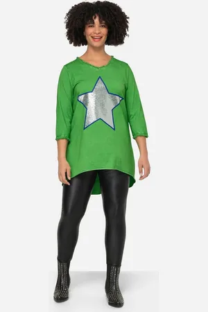 Angel of Style Longshirt T-Shirt A-Linie Pailletten-Stern V-Ausschnitt - Verkäufer: Popken Fashion Group