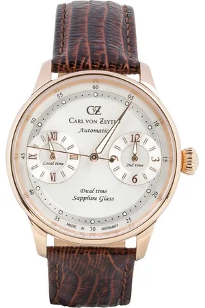 CARL VON ZEYTEN Automatikuhr Schönmünzach CVZ0086RWHS, Armbanduhr, mechanische Uhr, Herrenuhr, Made in Germany, Dualzeit