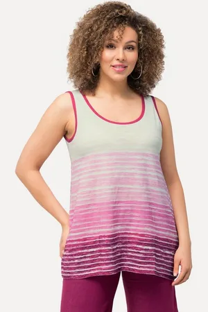 Ulla Popken Longtop Top Streifen-Verlauf A-Linie Rundhals ärmellos - Verkäufer: Popken Fashion Group