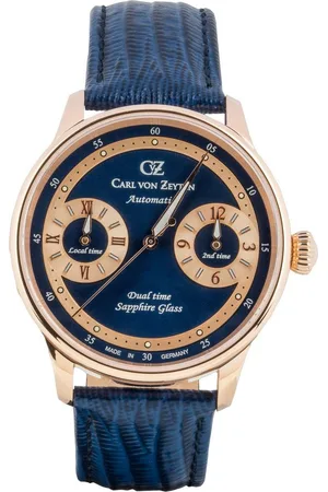CARL VON ZEYTEN Automatikuhr Schönmünzach CVZ0086RBLS, Armbanduhr, mechanische Uhr, Herrenuhr, Made in Germany, Dualzeit