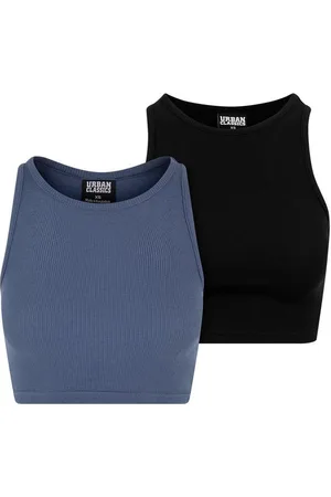 Urban classics Muskelshirt Damen Ladies Cropped Rib Top 2-Pack (1-tlg)