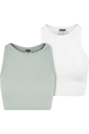 Urban classics Muskelshirt Damen Ladies Cropped Rib Top 2-Pack (1-tlg)