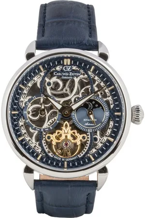 CARL VON ZEYTEN Automatikuhr Neukirch CVZ0005BLGS, Armbanduhr, mechanische Uhr, Herrenuhr, Skelettuhr, Made in Germany