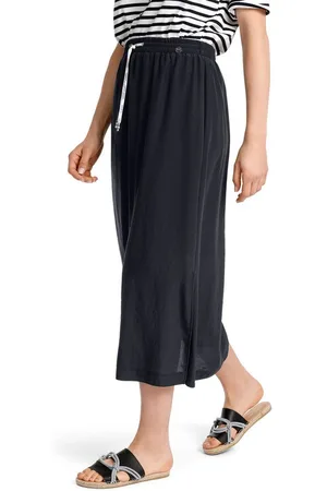 Marc Cain Midirock "Sports Beach Point" Premium Damenmode Parachute-Rock im Knitterlook, Seitenschlitze, elastischer Bund