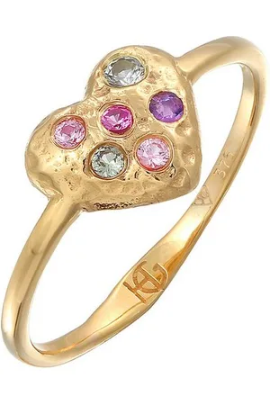 Haze & Glory Fingerring Heart Turmalin Saphire Alexandrit 375 Gelbgold, Herz - Verkäufer: JULIE & GRACE GmbH
