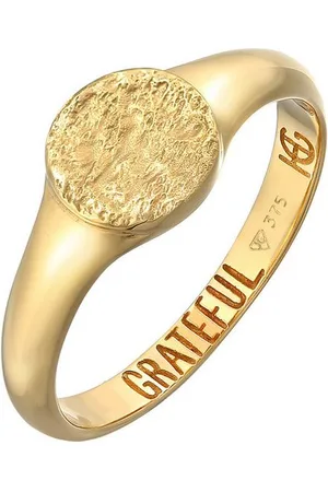 Haze & Glory Partnerring Siegelring Rund - Grateful 375 Gelbgold - Verkäufer: JULIE & GRACE GmbH