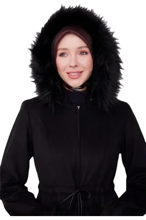 Armine Langmantel Armine-Mantel mit Pelzärmeln und Kapuze – moderne und elegante Hijab-M - Verkäufer: MegaMerchant