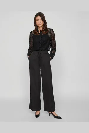 VILA Stoffhose Stoff Hose mit Verstellbarem Bund Palazzo Style VIELLETTE HW WIDE PANTS-NOOS - Verkäufer: ARIZONAS