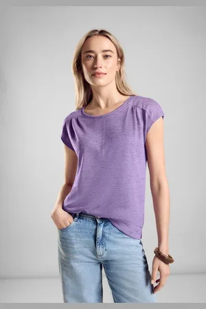 Street one Shirttop mit Leinen Melange Optik