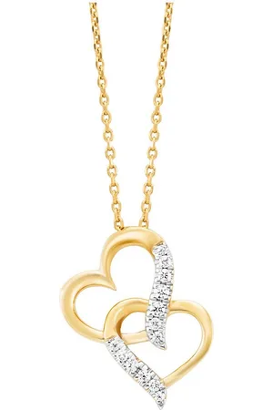 JULIE JULSEN Kette mit Anhänger 925/- Sterling Silber rhodiniert/vergoldet Herz 13 Zirkonia