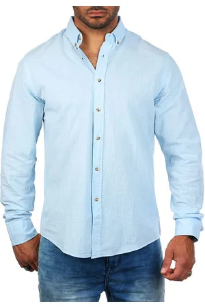 Carisma Langarmhemd Herren Leinen Baumwoll Mix Casual Hemd 8529 Regular Button-Down-Kragen Langarm Uni - Verkäufer: fresh-style