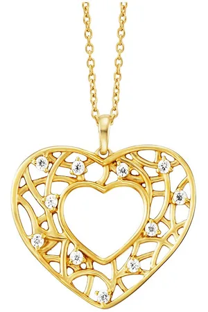 JULIE JULSEN Kette mit Anhänger 925/- Sterling Silber vergoldet Herz 11 Zirkonia