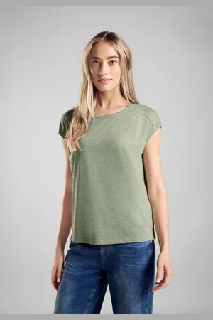 Street one Shirttop mit Leinen Melange Optik